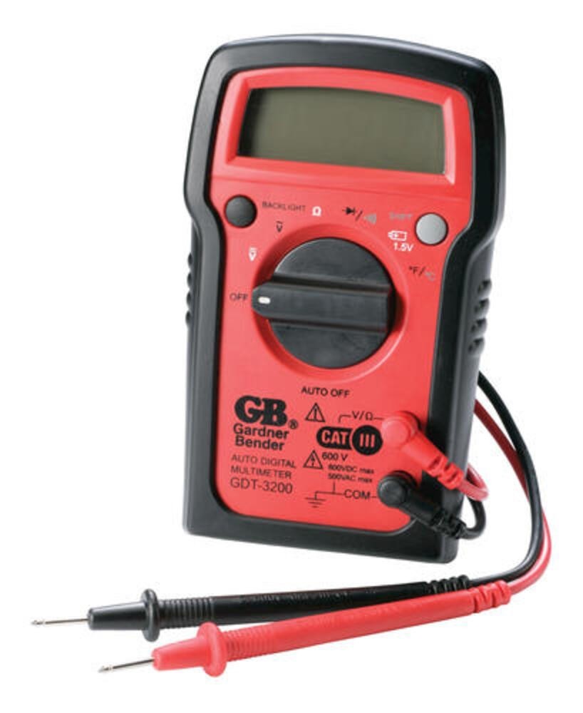 5" Auto Ranging 7 Functions Residential Digital Multimeter Rubber Housing