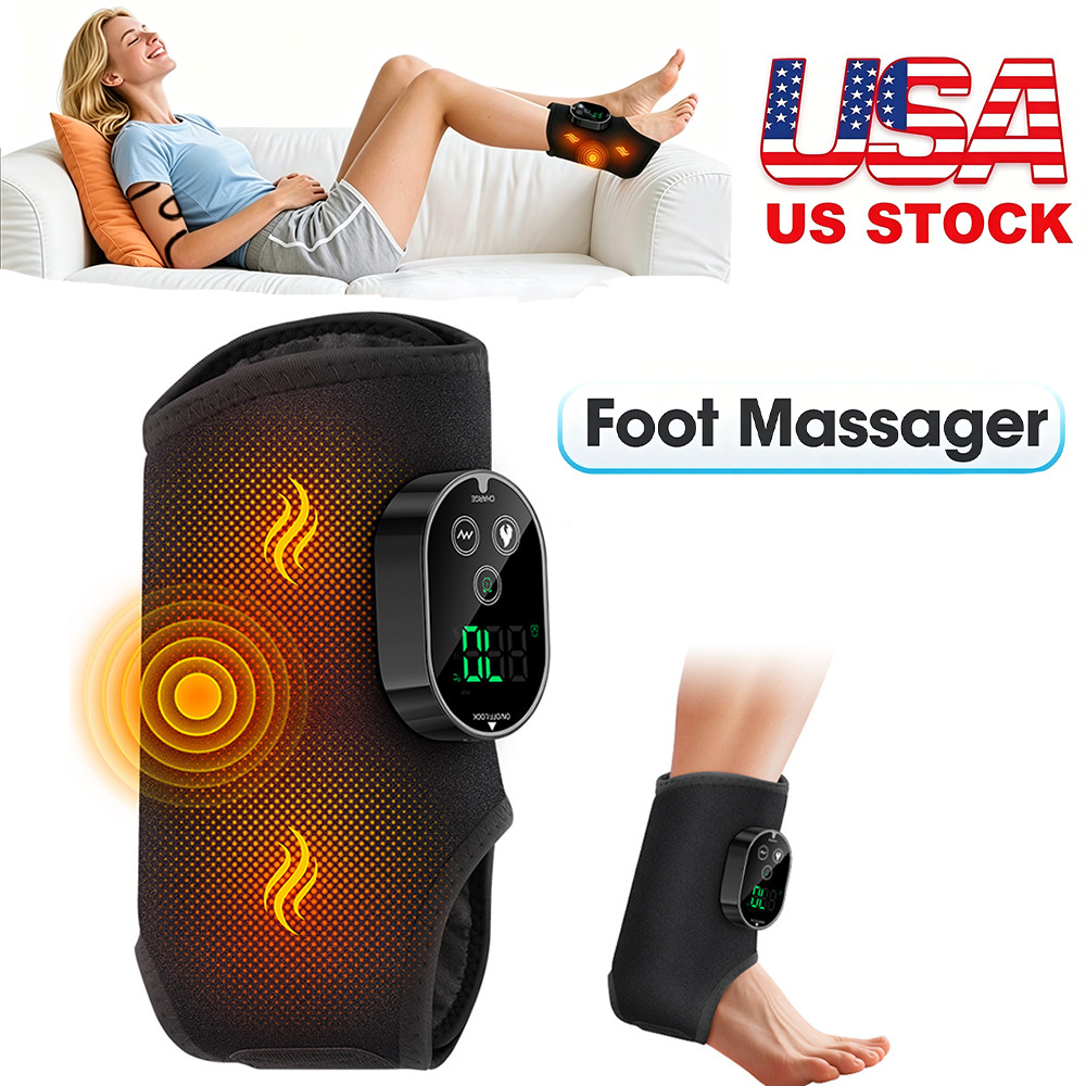 Cordless Foot Ankle Massager Pain Relief with 6 Heat Levels, 3 Vibration Modes