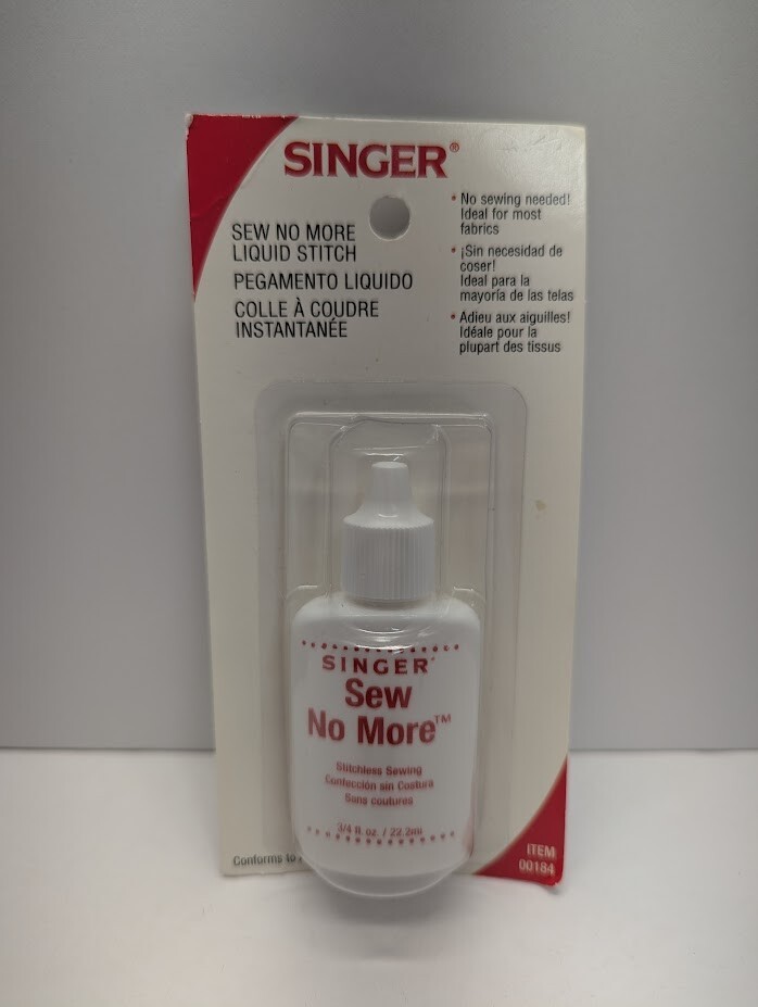 SINGER 00184 Sew No More Fabric Glue, 3/4-Fluid Ounce