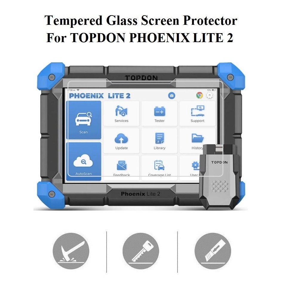 Tempered Glass Screen Protector for Topdon Phoenix Lite 2 and Lite 3 scanner