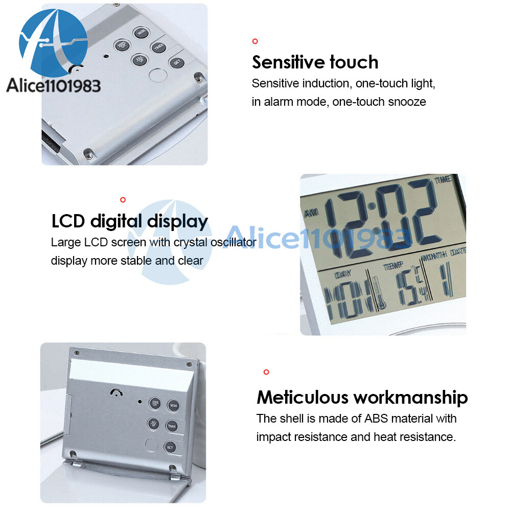 Digital Deck Clock Foldable Calendar Temperature Timer Alarm Clock LCD Display