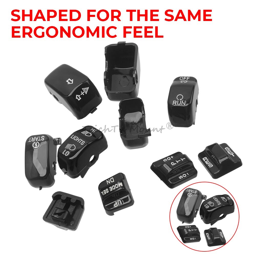 10pcs Hand Control Switch Housing Button Caps For Harley Touring FLHTCU 1996-13