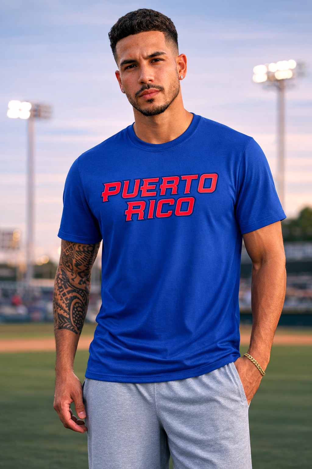 Puerto Rico Baseball Pride T-Shirt 100% Cotton