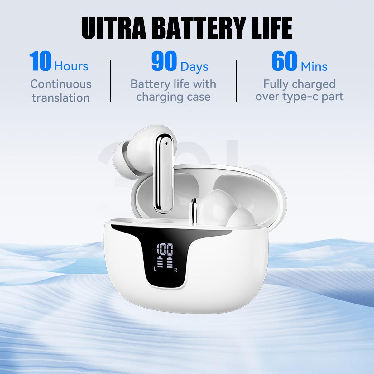 150 Languages Two Way Translator Earbuds Wireless Headphone Bluetooth Headset ——