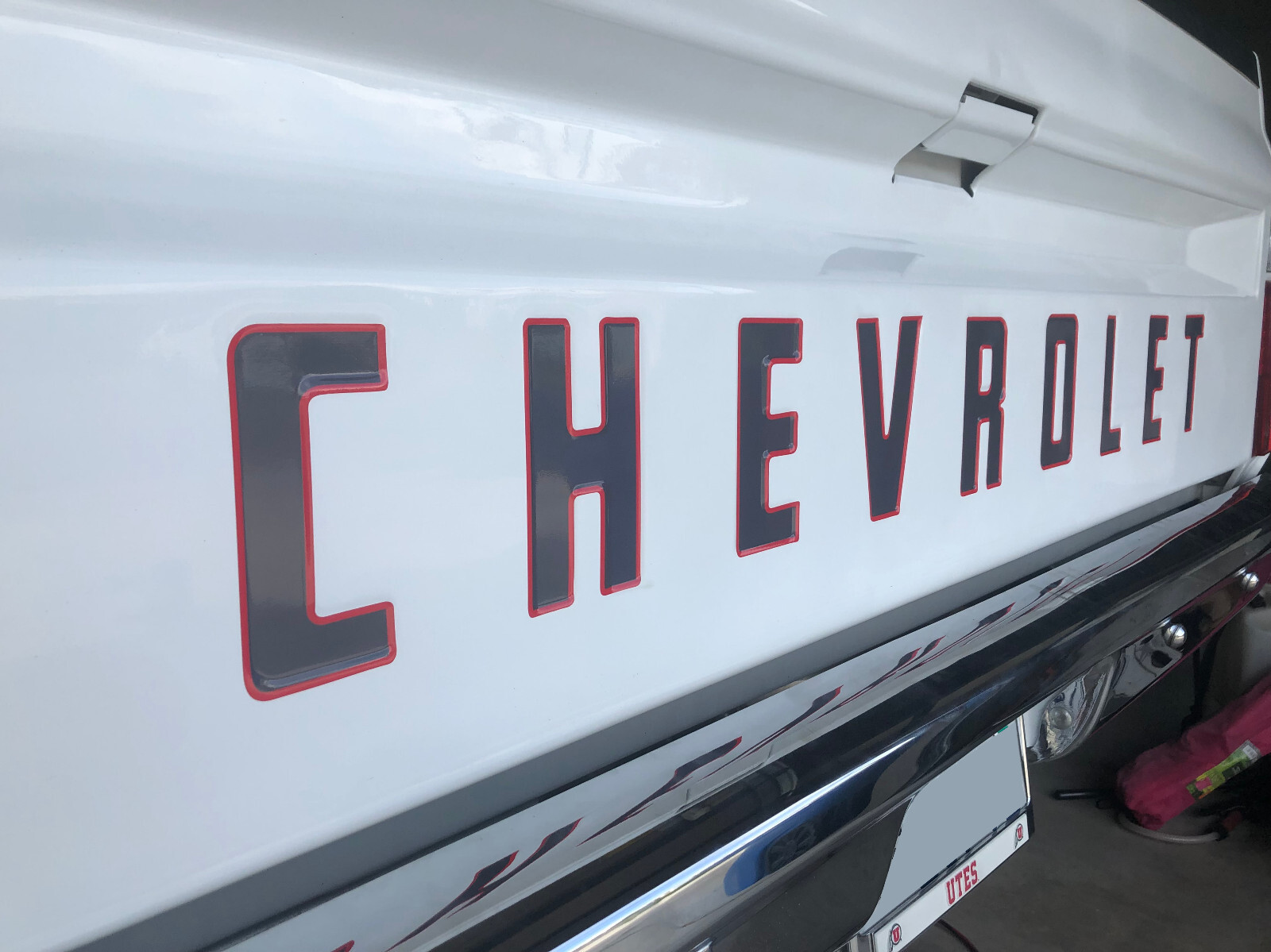 1967-1972 Chevy Truck fleetside tailgate Decals Graphics Letters Choose color