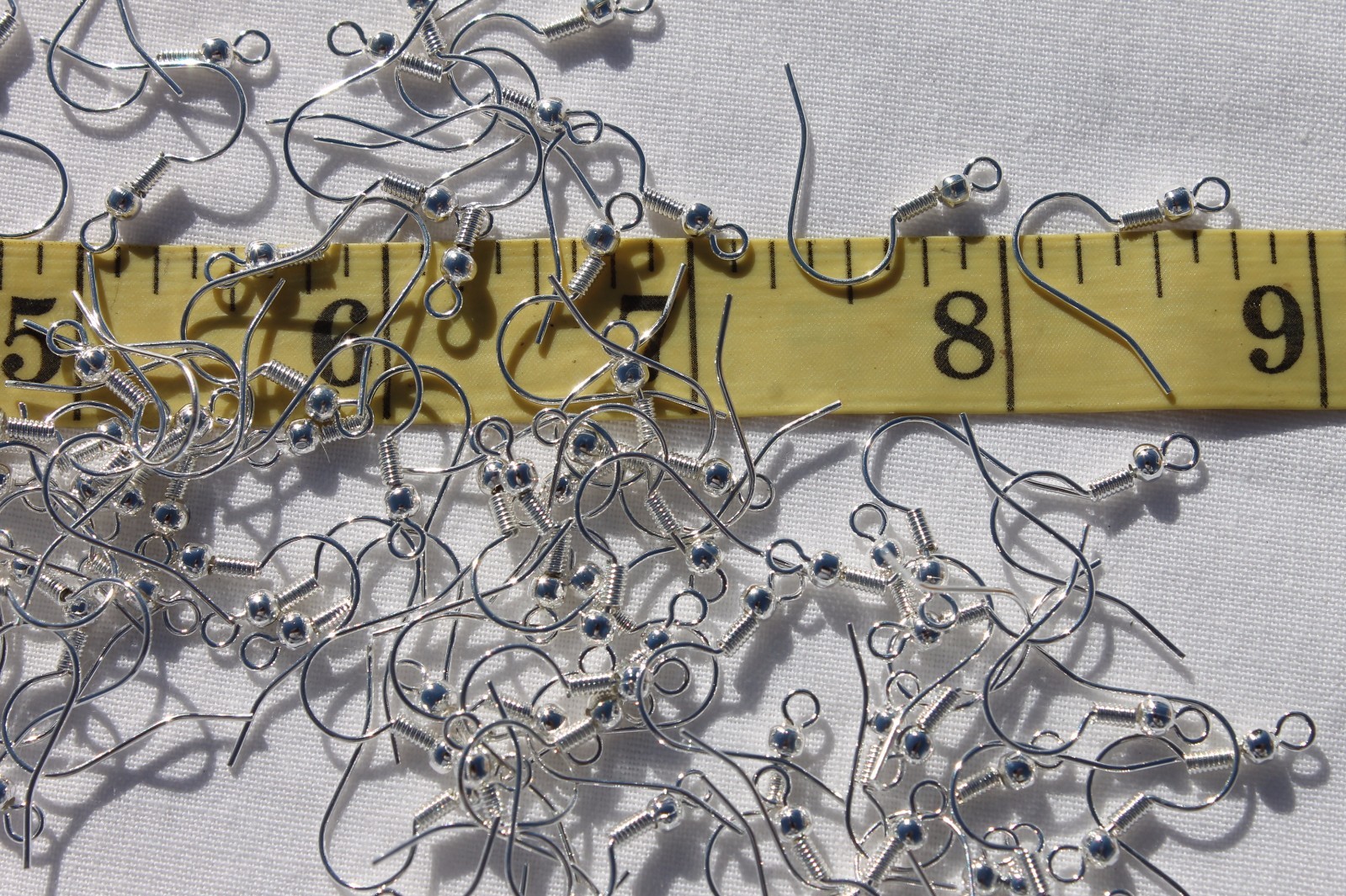 1 Gross of French Earring Hooks w/Bead & Coil Findings Silver  19mm Jewelry