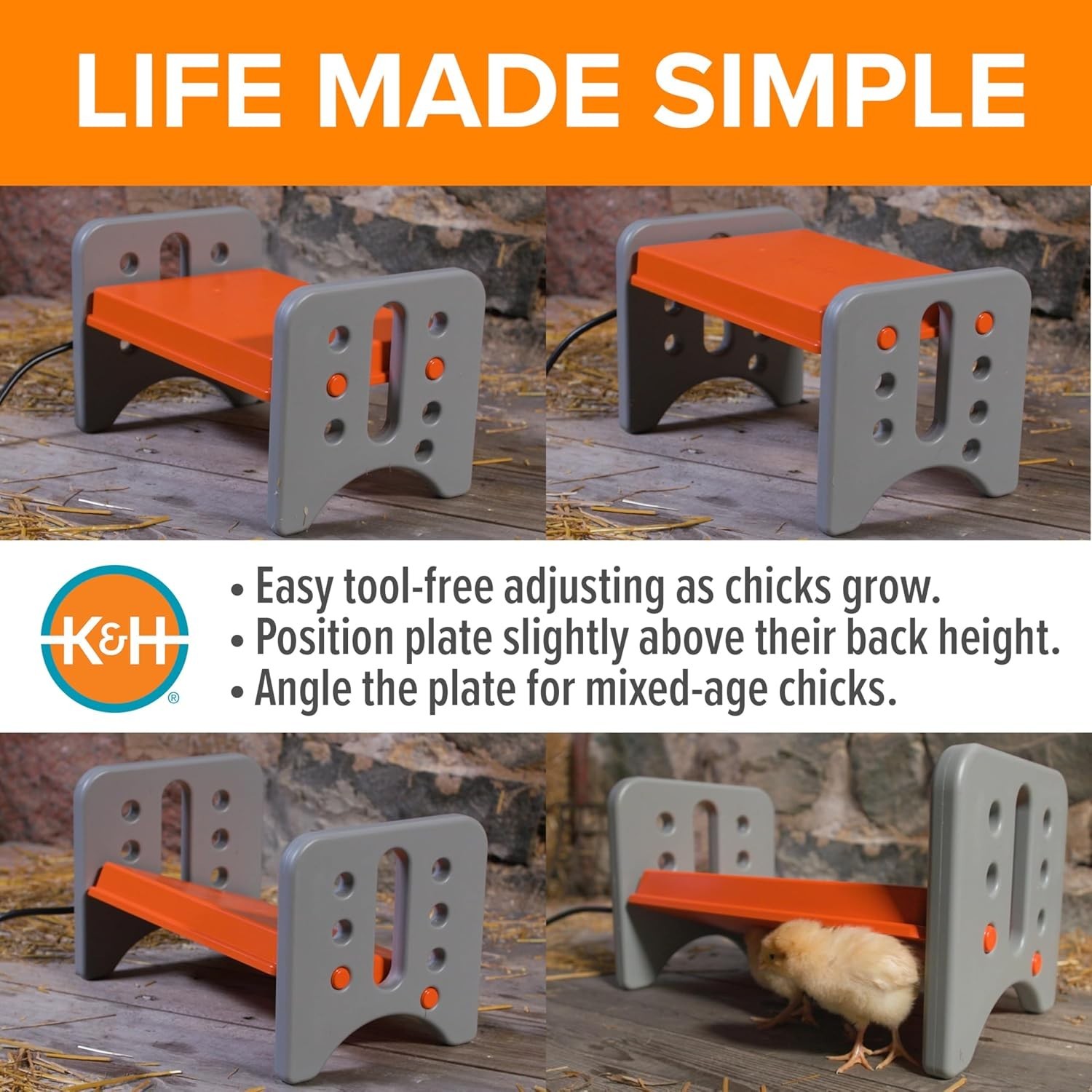 Chicken Brooder Heater for Chicks Ducklings, Adjustable Heating Plate for Bro...