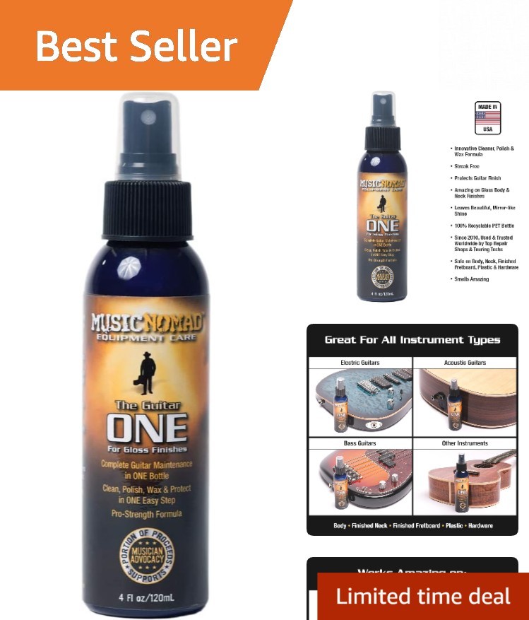 Music Nomad Guitar ONE - 4oz Eco-Friendly Polish & Wax for Gloss Finishes