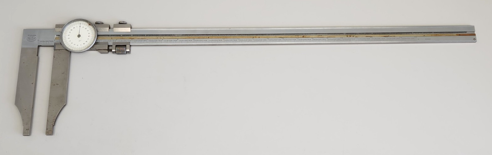 Helios 25in Dial Caliper, 0-25" Range .001" Grad Stainless Steel Germany, Read