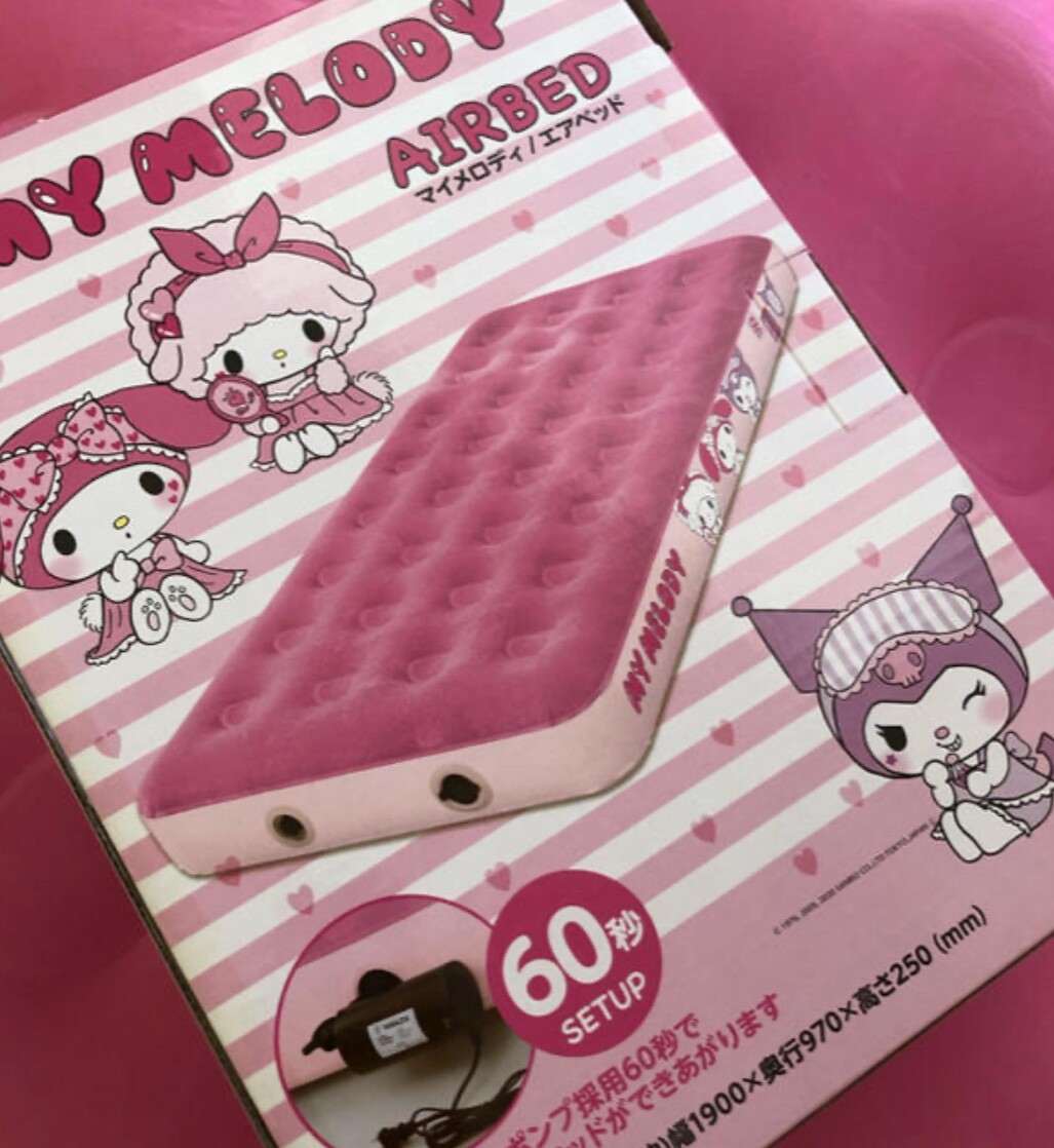 Sanrio My melody Air Bed  single detachable  NEW with electric pump Unused