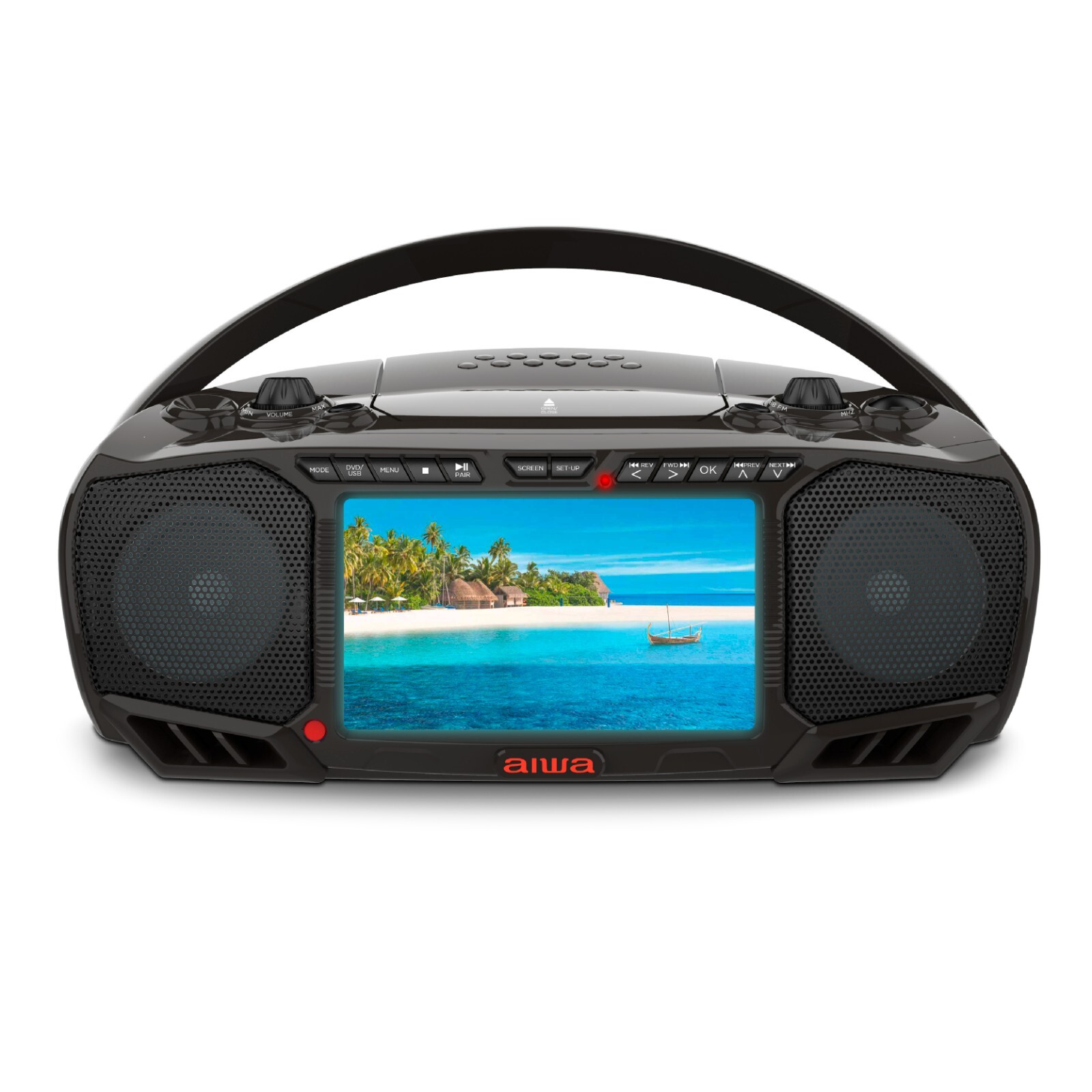 DEFECTIVE Portable Media Boombox Speaker with a 7 LCD screen DVDCDMP3 G3D