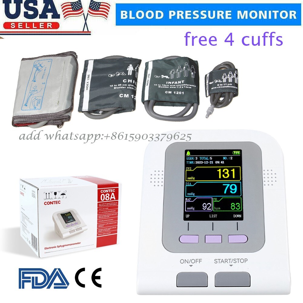 Adult/Infant/Child Blood Pressure Monitor Digital NIBP Machine Upper Arm 4 Cuffs