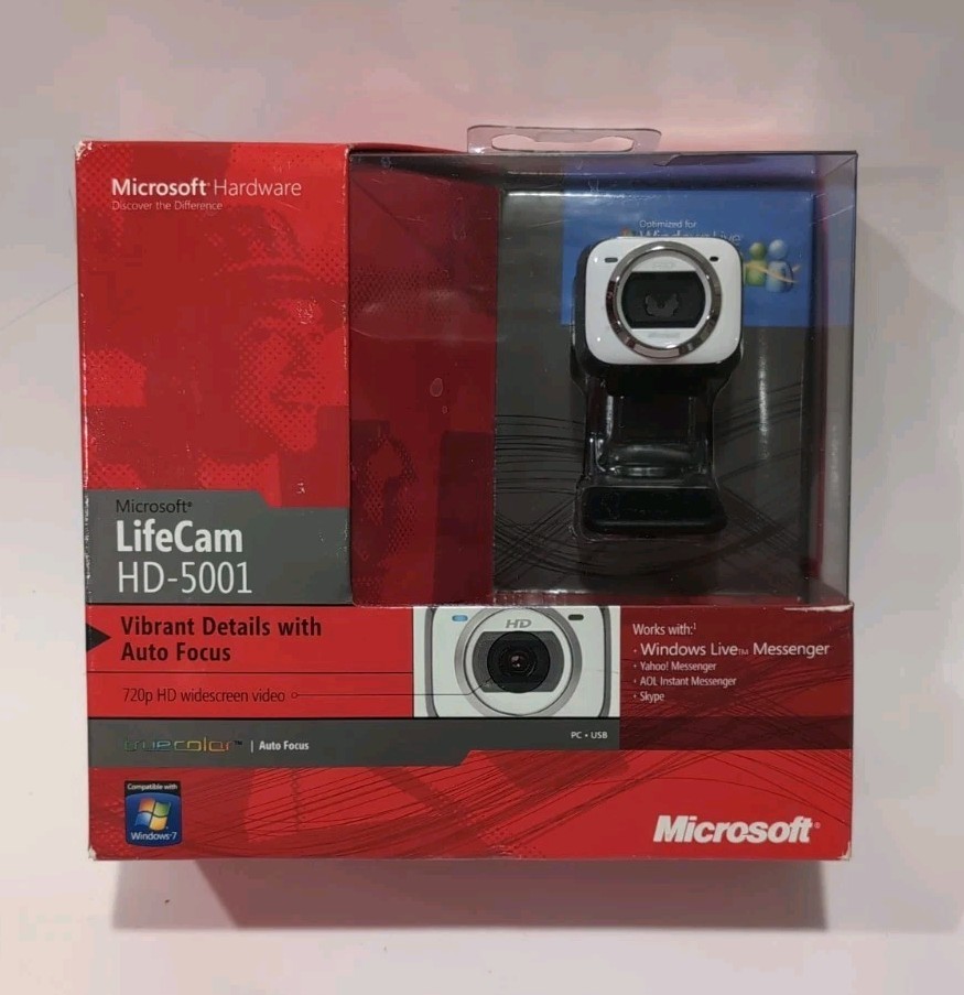 Microsoft LifeCam HD-5001 Webcam With 720p HD Widescreen Video And Auto-focus