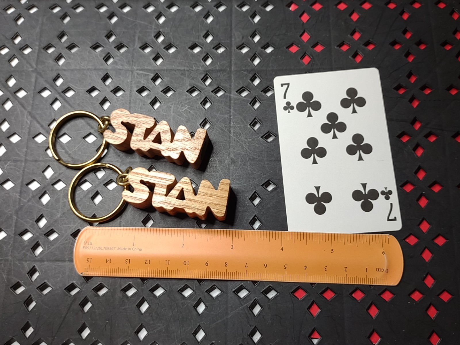Set Of 2 Wooden Stan Keychains