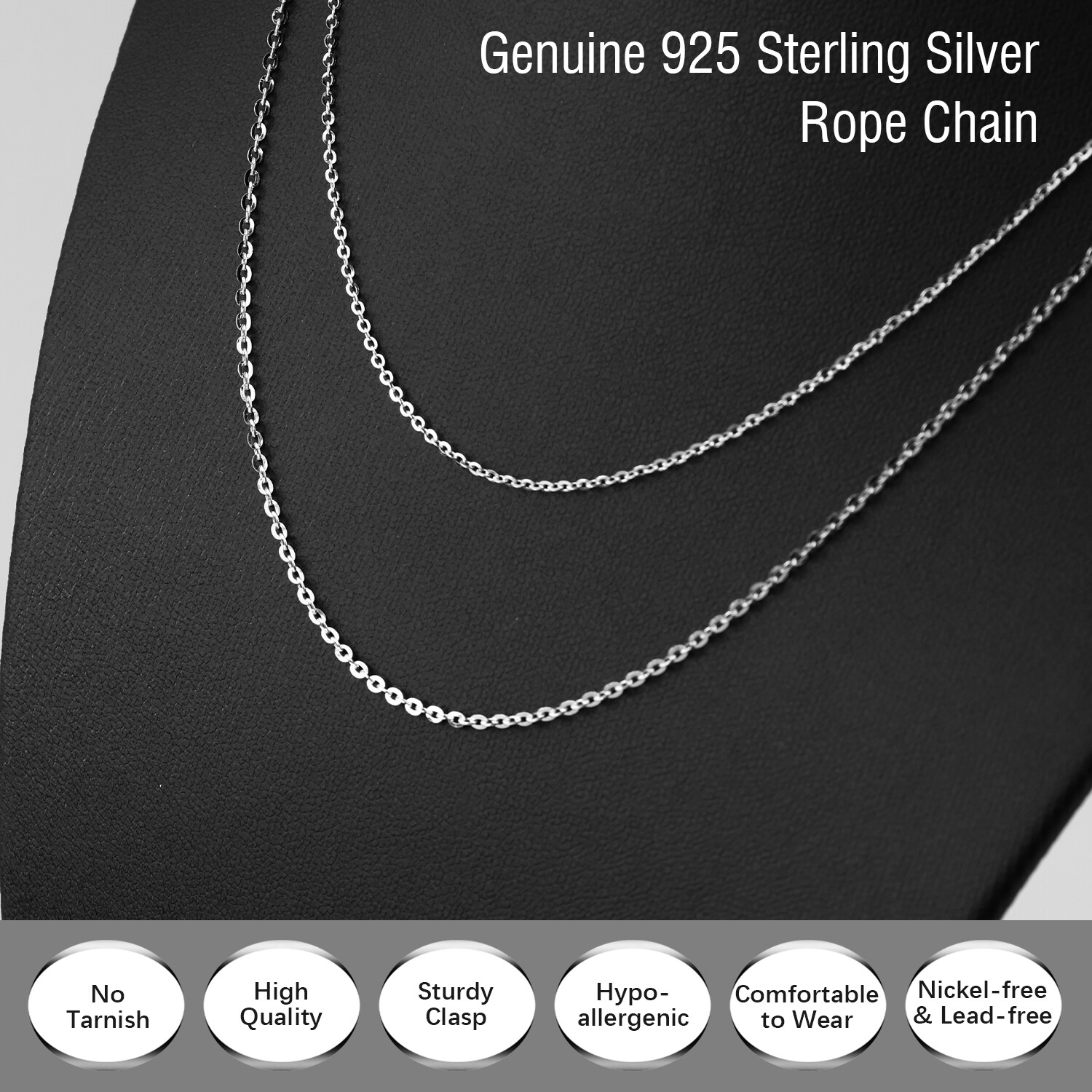 Mother's Day Gift 925 Sterling Silver Necklace Real Solid Chain Men's Women's