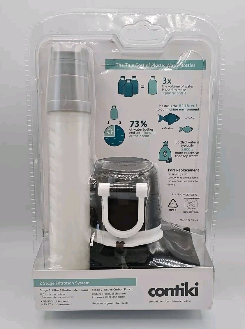 Contiki Filtration Silicone Collapsible Water Bottle 1 liter