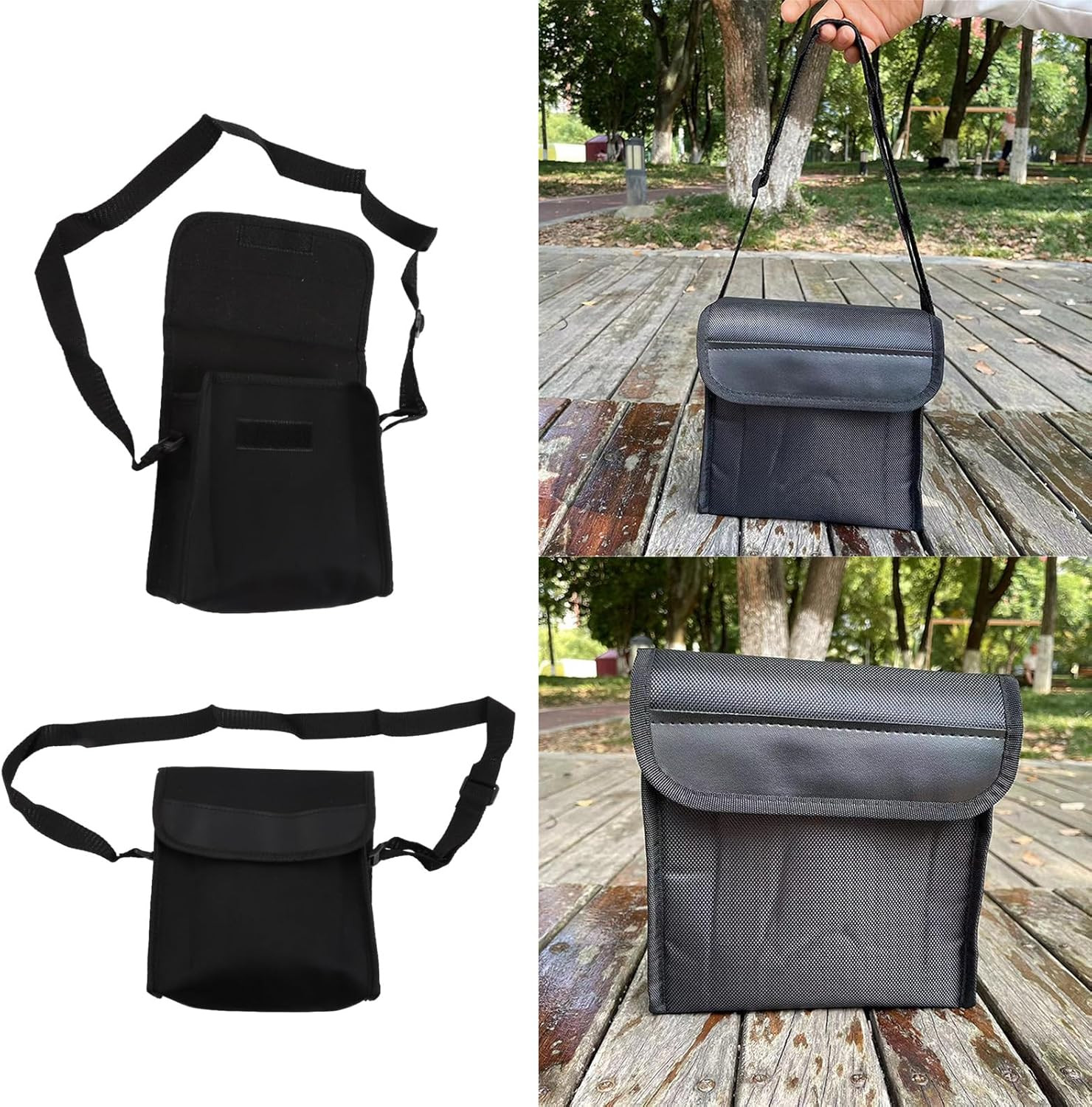Lightweight and Shock-Absorbing Binocular Bag, Protective Nylon Storage Bag for