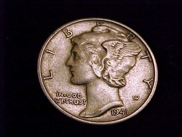 1941-D Mercury Dime, Extra Fine Grade
