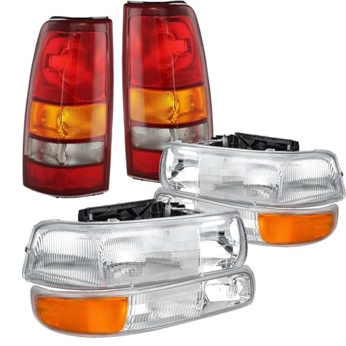 Chrome Headlights Tail Light Assembly Fit For 1999 2000 2001 2002 Chevy