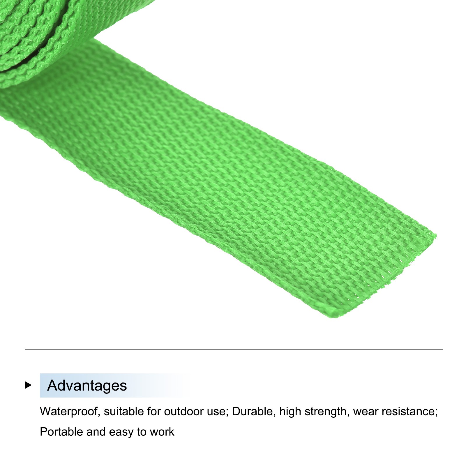 Lightweight Polypropylene Webbing Strap 1 1/4" 10 Yard Backpack Light Green