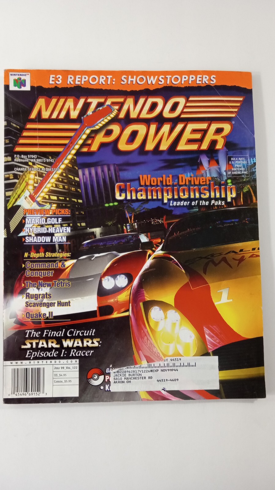 Nintendo Power Volume 122 with Poster July 1999 WWF