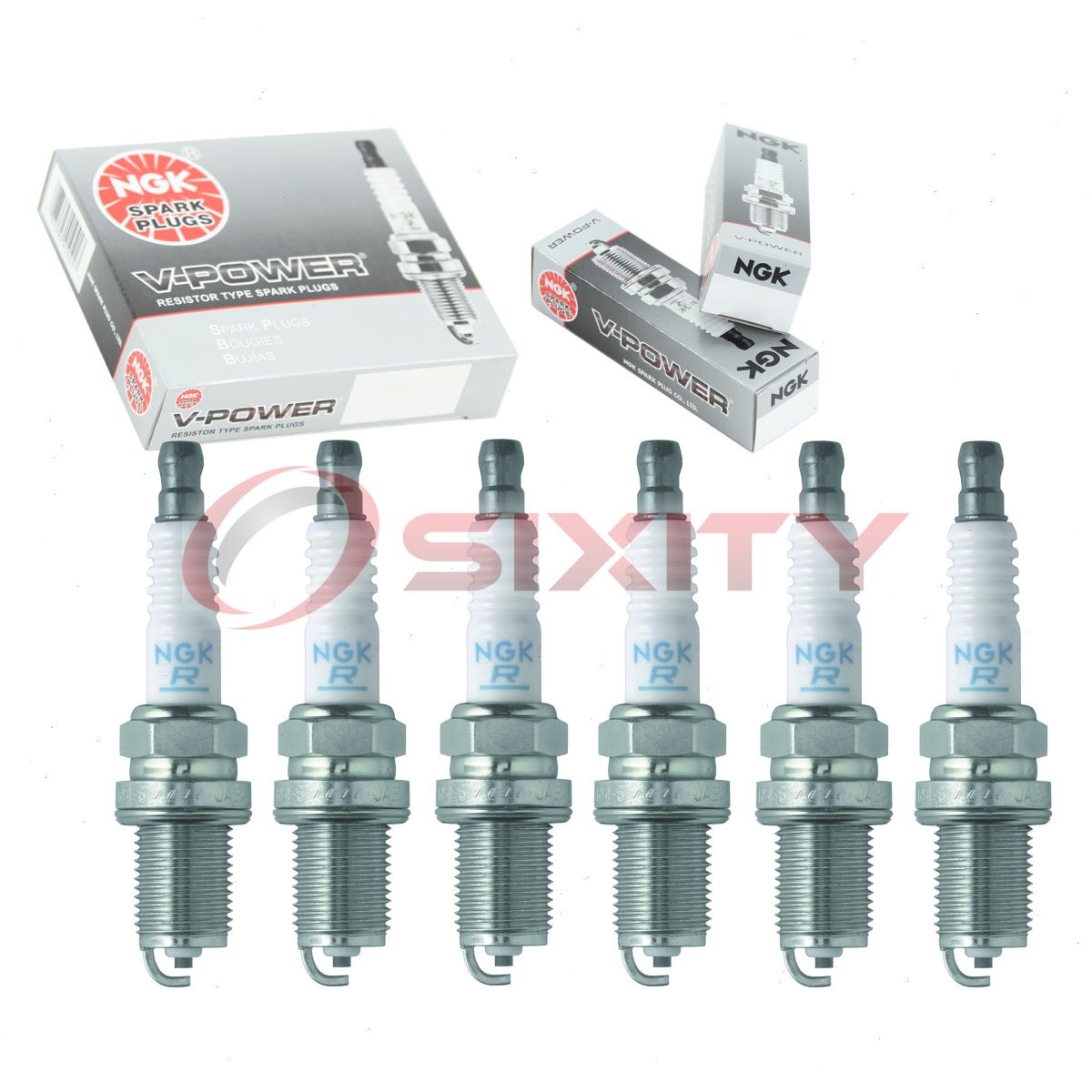 6 pcs NGK V-Power Spark Plugs for 2003-2005 Mitsubishi Eclipse 3.0L V6 - lk