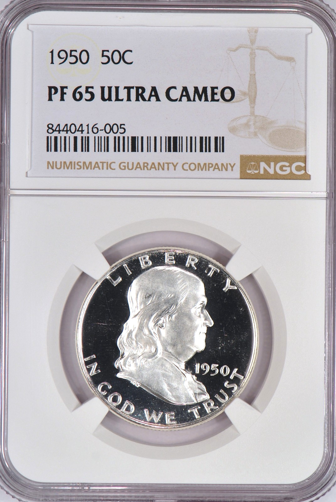 1950 Franklin Half Dollar Proof NGC PF 65 ULTRA CAMEO PR 65 DCAM Rare Coin 50C