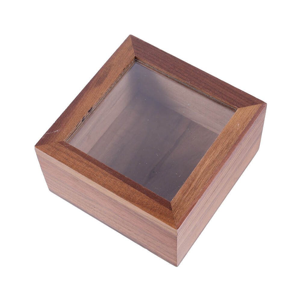 Storage Box Wooden Window Gift Box Glass Display Case Sundries Organizer