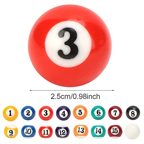Mini Pool Balls 16Pcs, Smooth Mini Billiard Balls Set Polyester Resin,