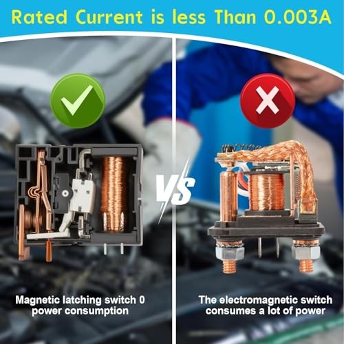 Smart Battery Disconnect Switch 12V 240A - Remote Kill Switch Side Installation