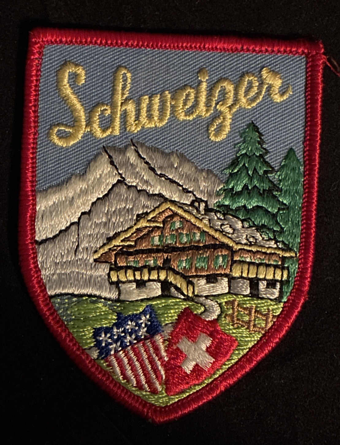 Vintage Schweitzer Mountain Ski Resort Sew on Patch 3 3/8” tall x 2 5/8” wide