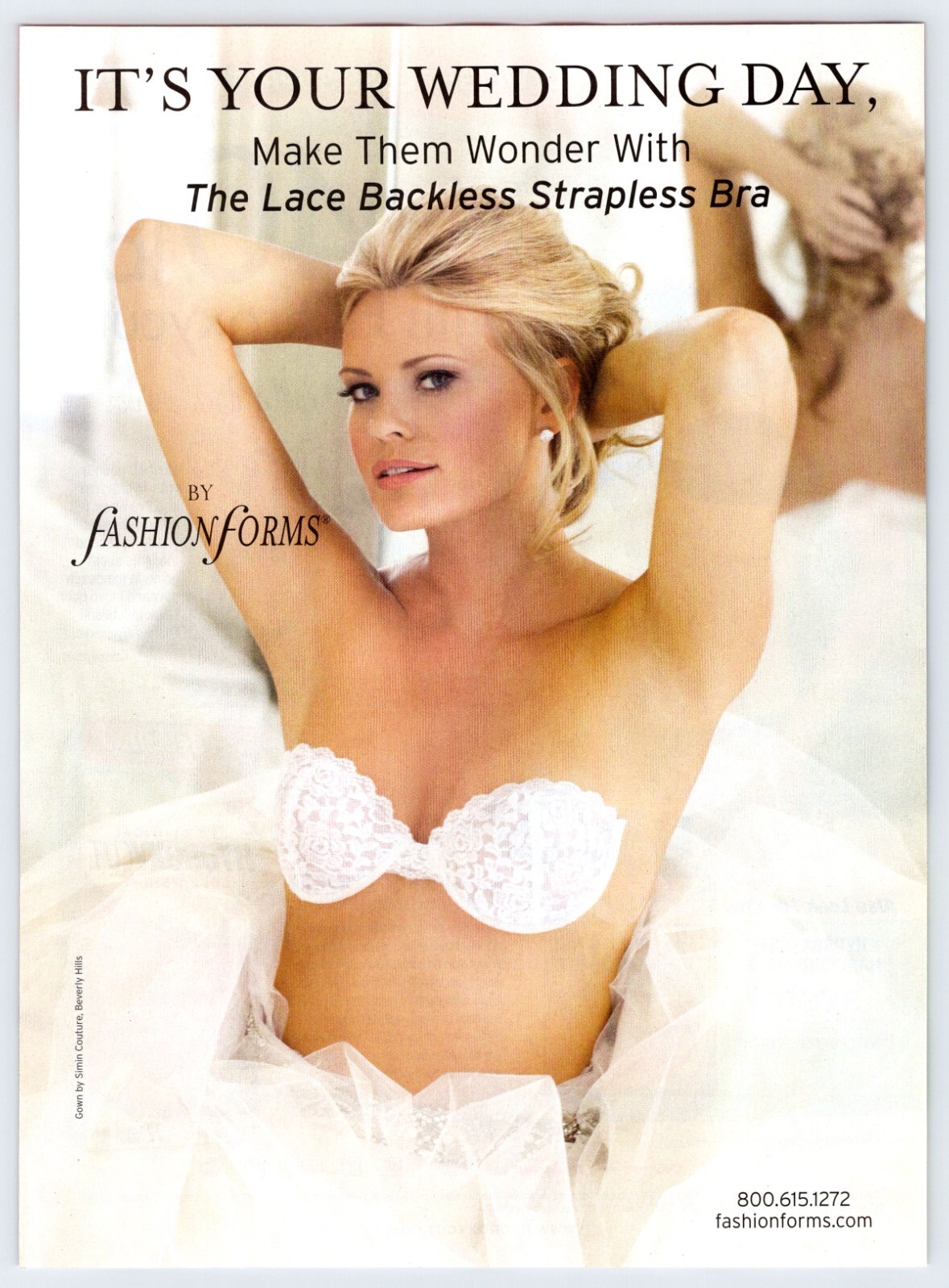2012 YOUNG WOMAN FASHION FOERMS STRAPLESS BRA 7.5"X10.5" Magazine Ad M516