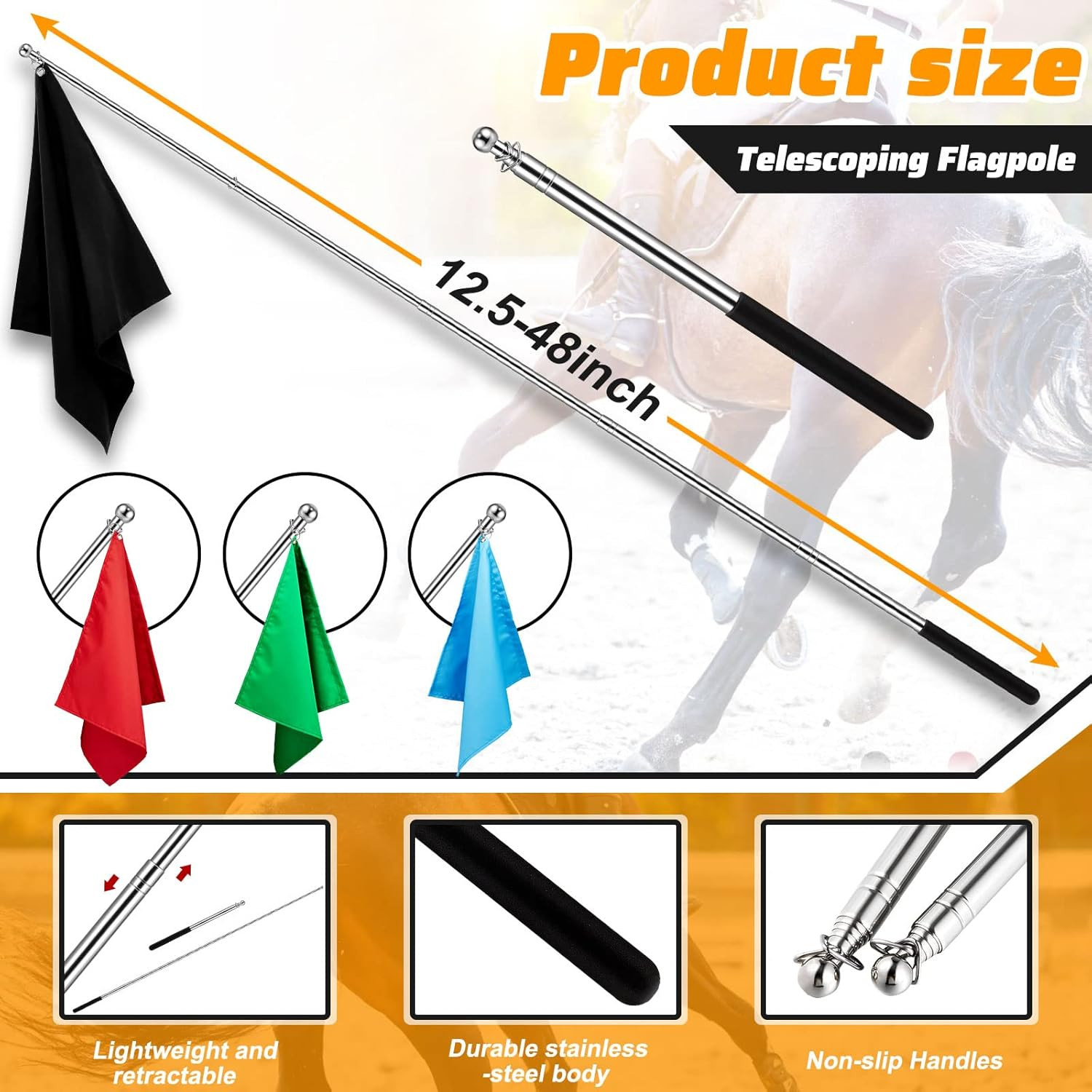 Equestrian Training Flag 4 Pieces Equestrian Training Equipment Nylon Flag with