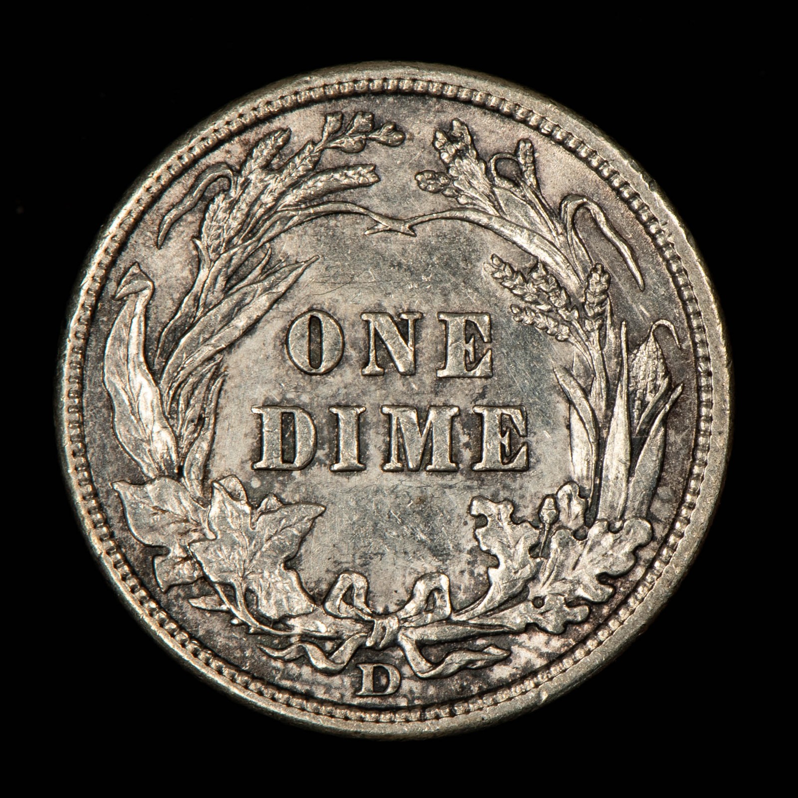 1908-D 10c Silver Barber Dime - UNC - SKU-Y6779