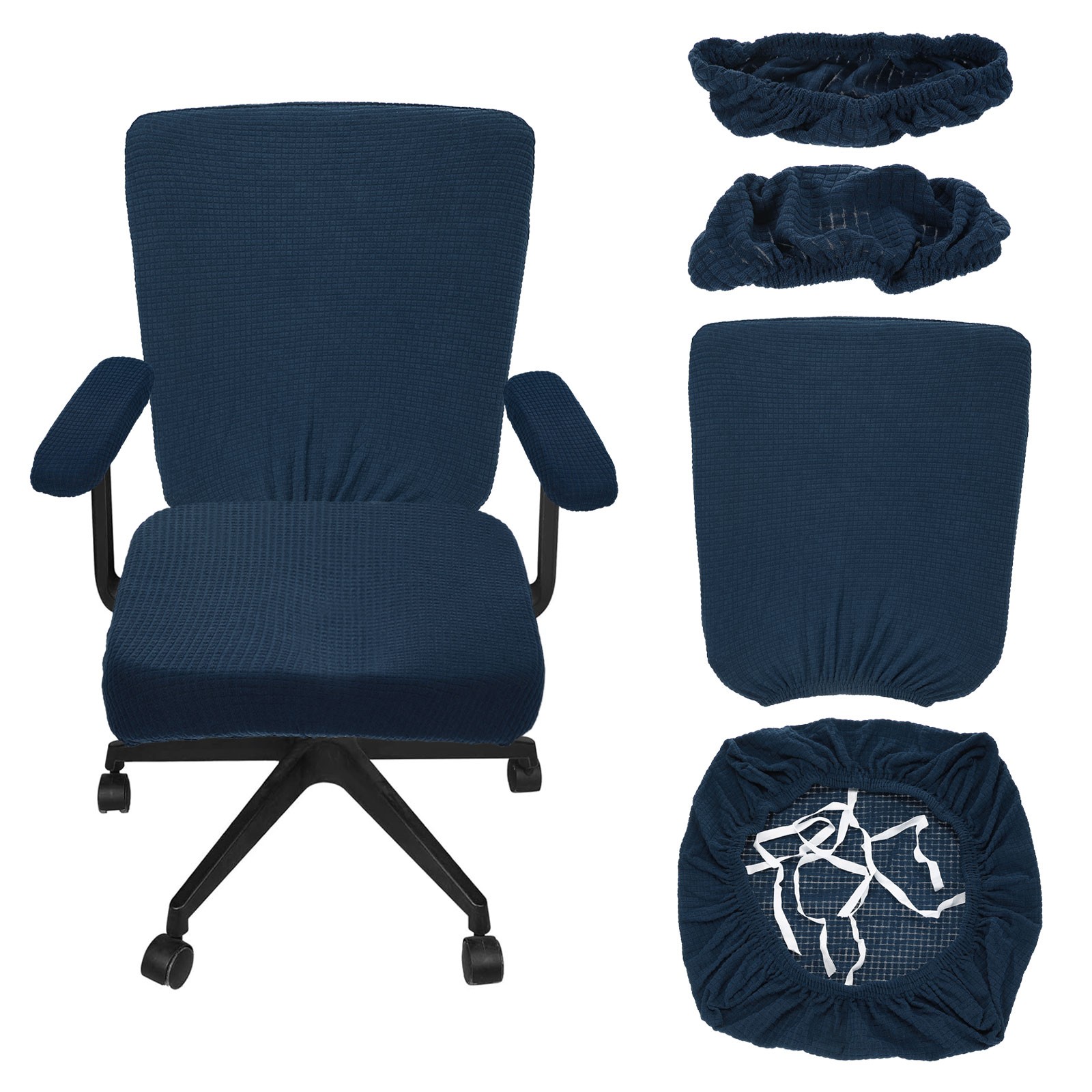 Office Chair Covers, 38-48cm Stretchable Computer Chair Slipcover, Navy Blue
