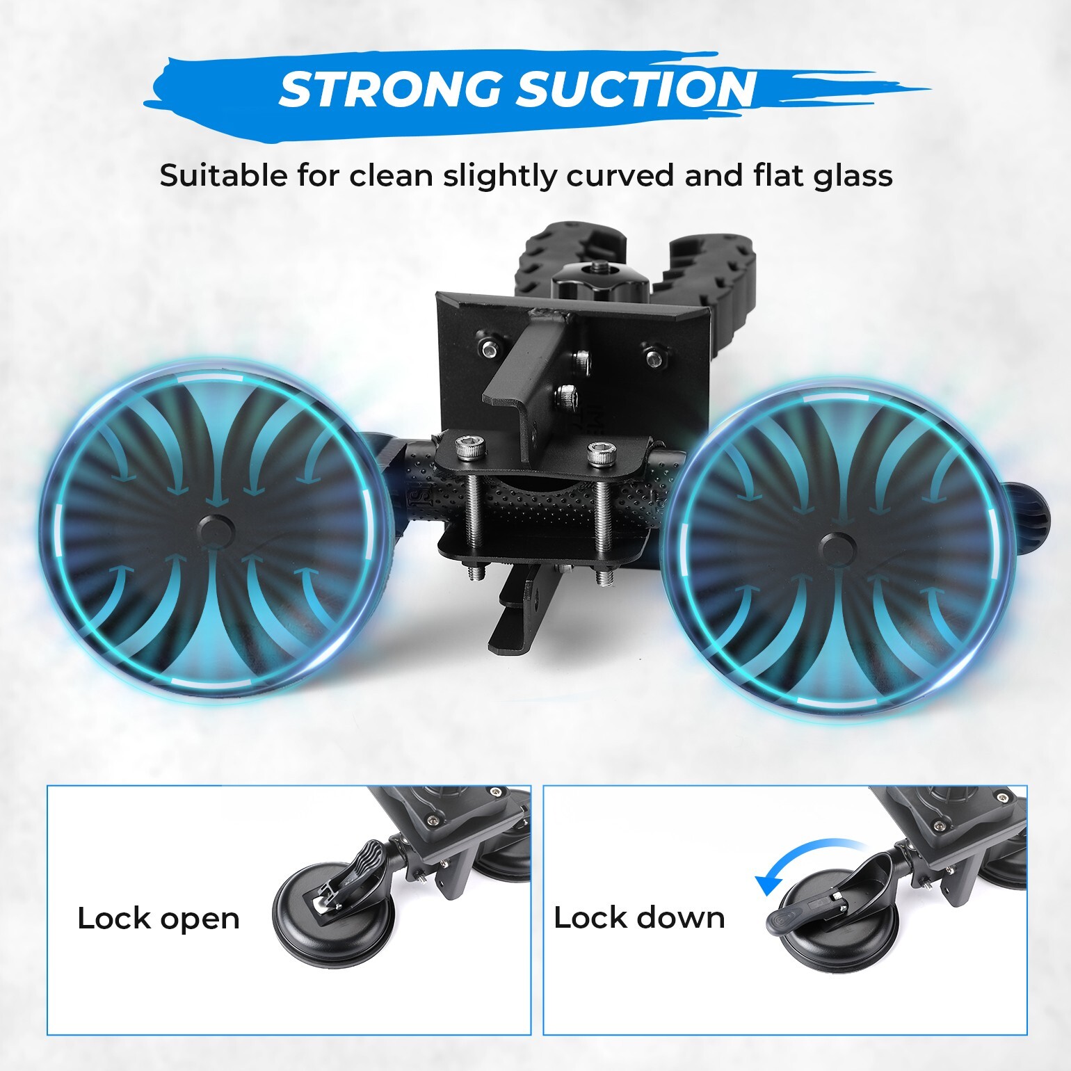 Adjustable Gun Mount with Enclosed Suction Cup for Tractor Cab UTV Windshield