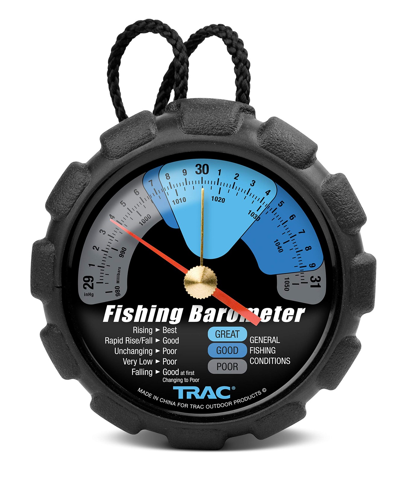 Camco Trac Outdoors Fishing Barometer | Features An Adjustable Pressur