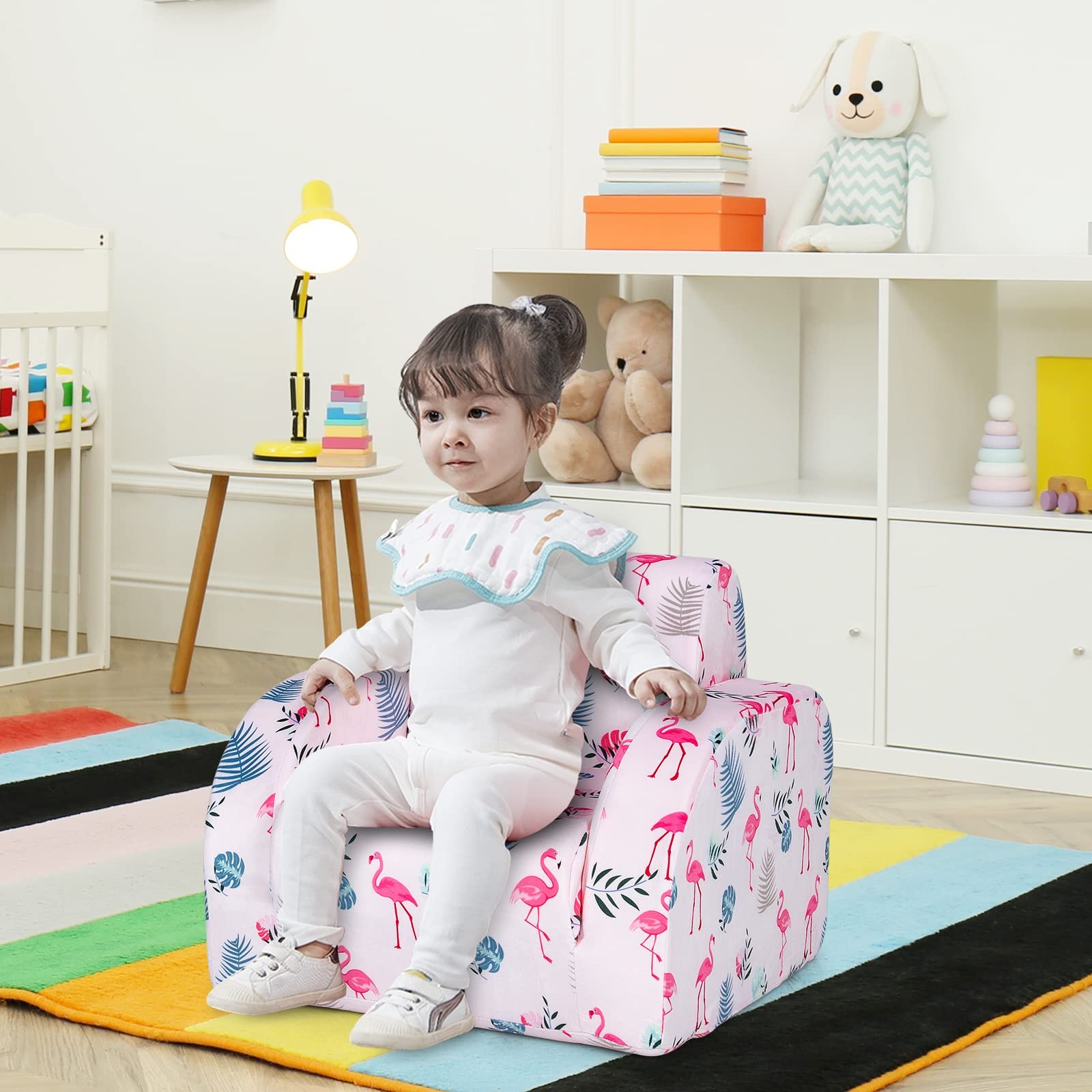 Kids Sofa, 3-in-1 Convertible Children Folding Sofa & Comfy Flip Open Lounger...