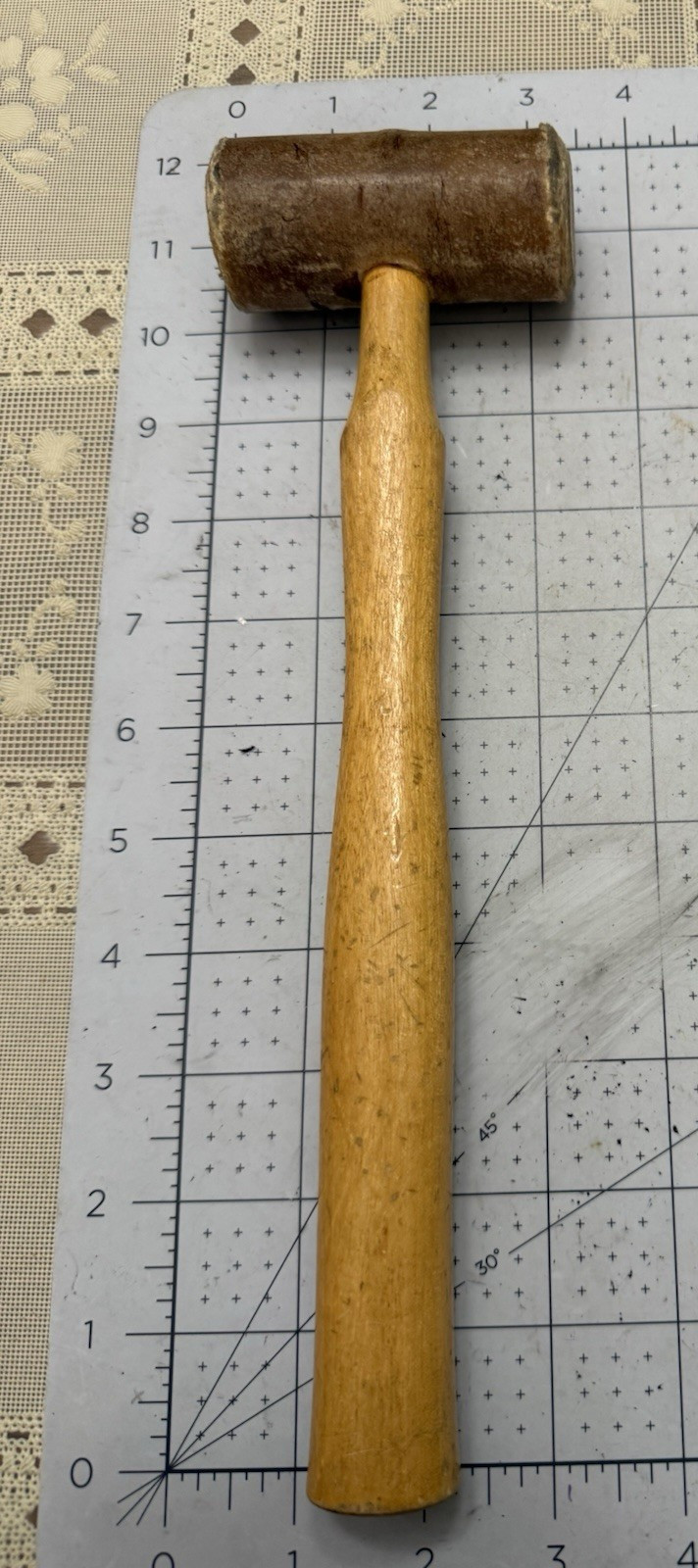 Vintage 6.3 oz Rawhide Wood Handle Mallet Leather Jeweler Hammer Tool AS SHOWN