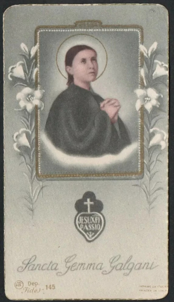 Holy card antique de Sta Gema Galgani santino image pieuses estampa
