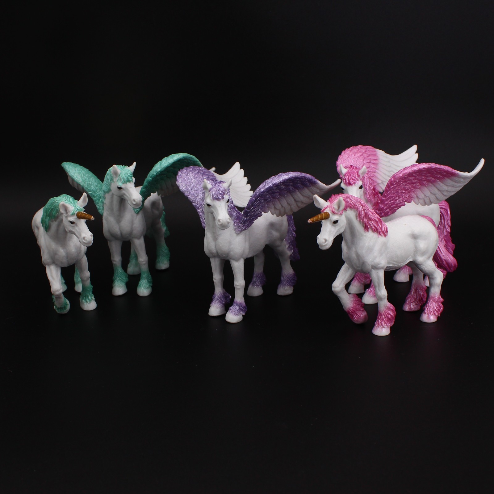Unicorn Pegasus Horse Figure Lot Fantasy Fairy Toy Figures Colorful Set