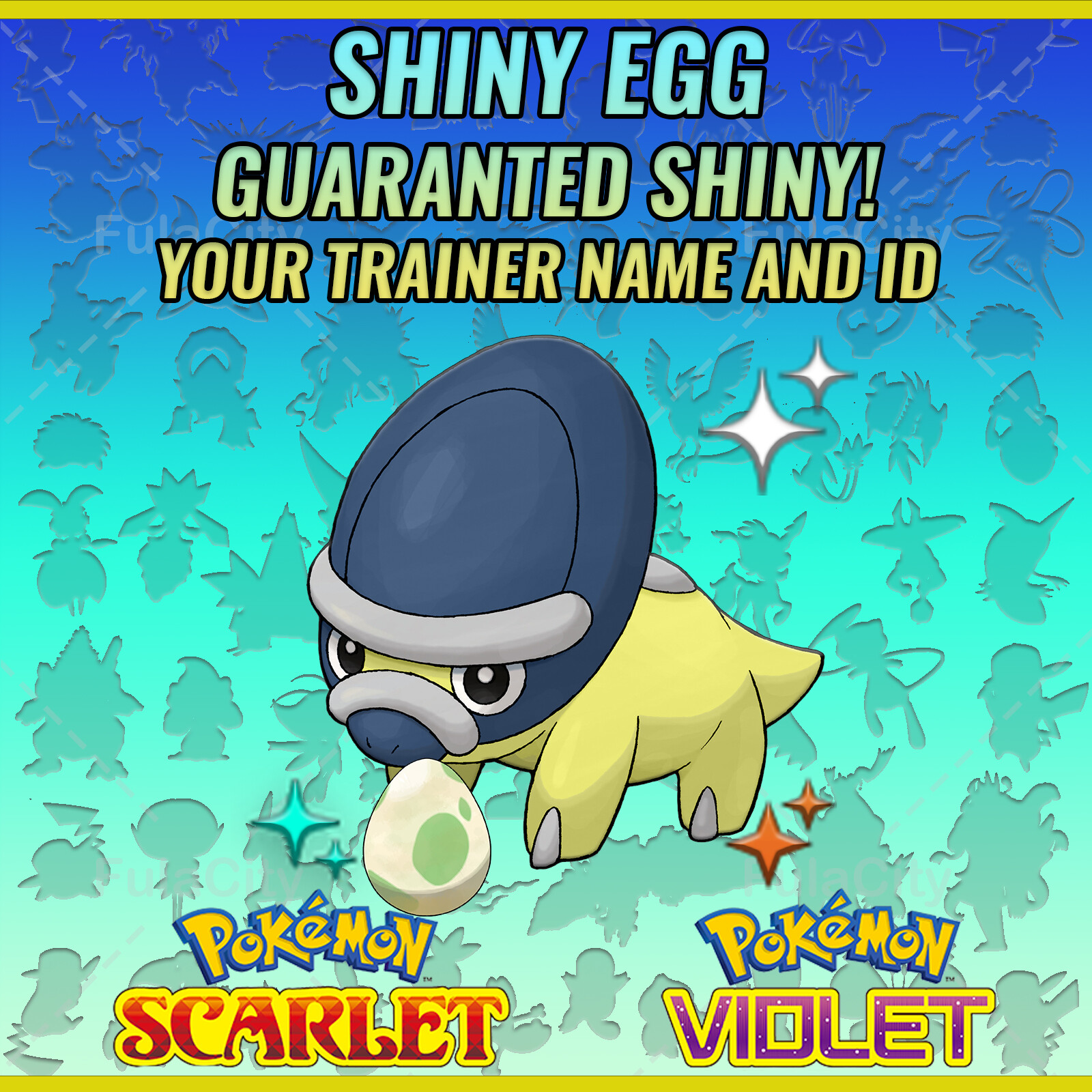 SHIELDON ✨ SHINY EGG 6 IV ✨ POKEMON SCARLET VIOLET ✨ INDIGO DISK ✨ CUSTOM ✅