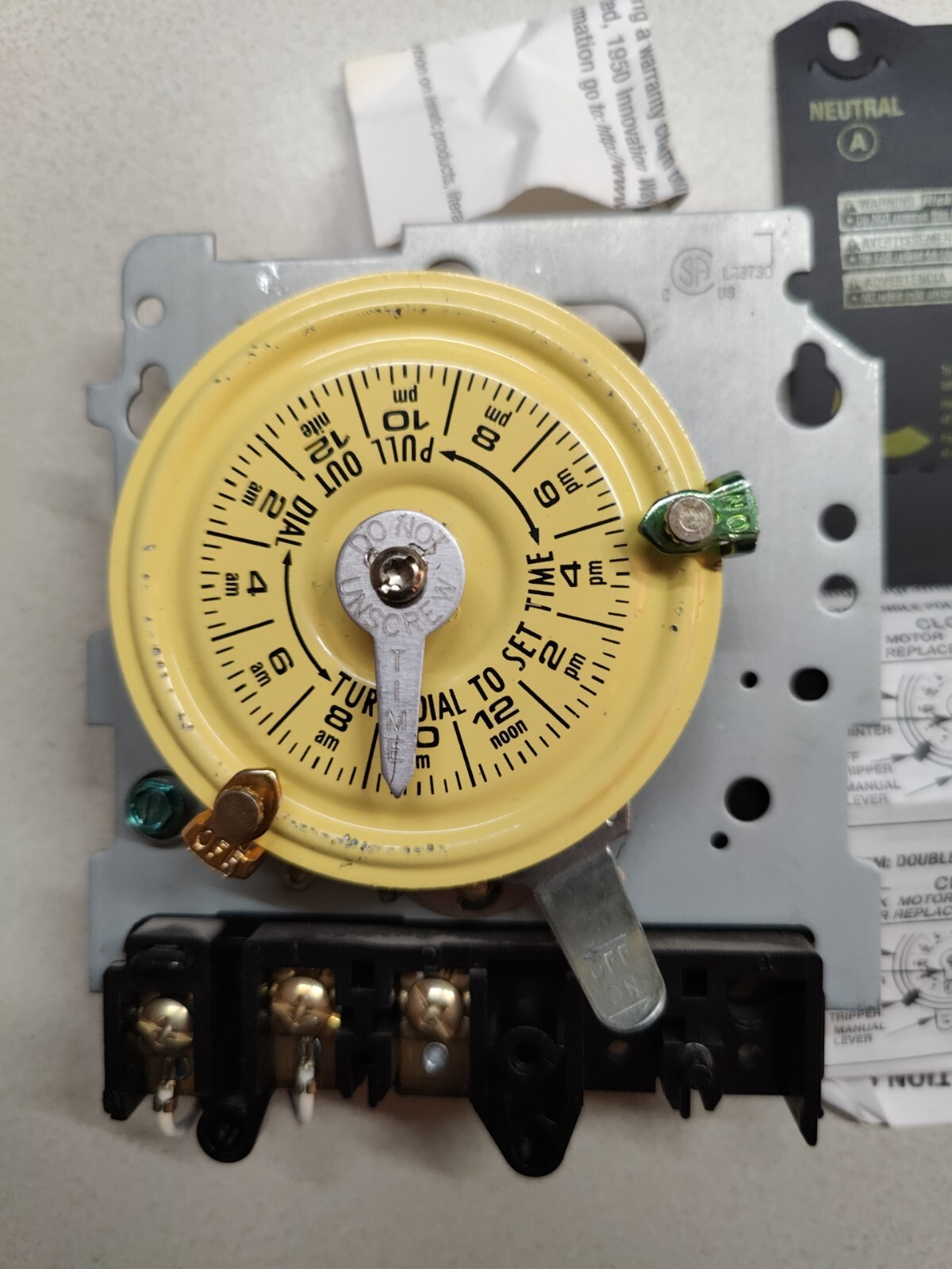 Intermatic T101M Mechanical Timer - Mechanism ONLY