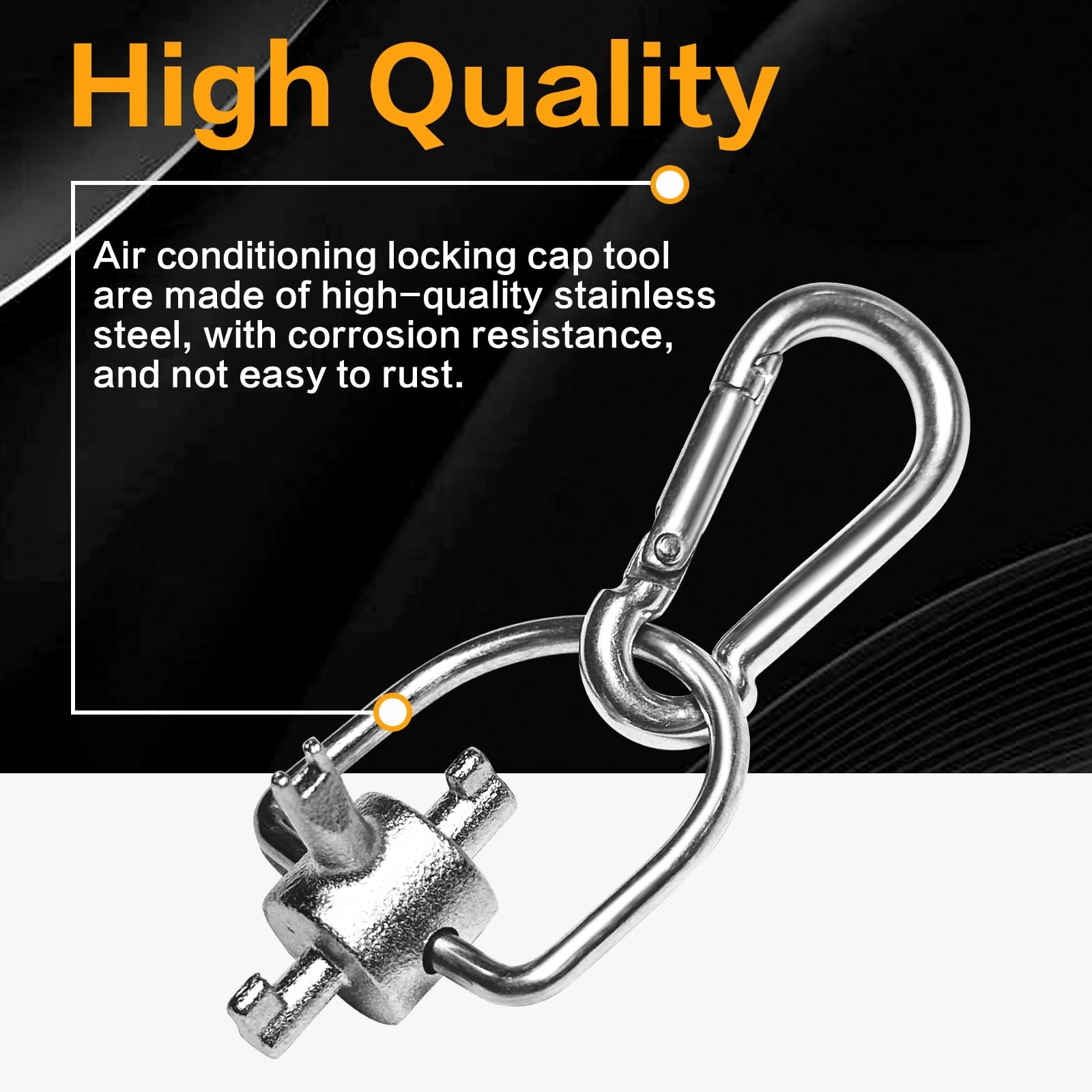 HVAC Locking Cap Keys 2 Pack Multi Function R22 410A Refrigerant Service Tool