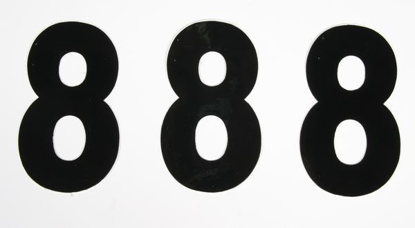 Factory Effex FX04-2578 Mini Pro Number 4in. - No.8 - Black