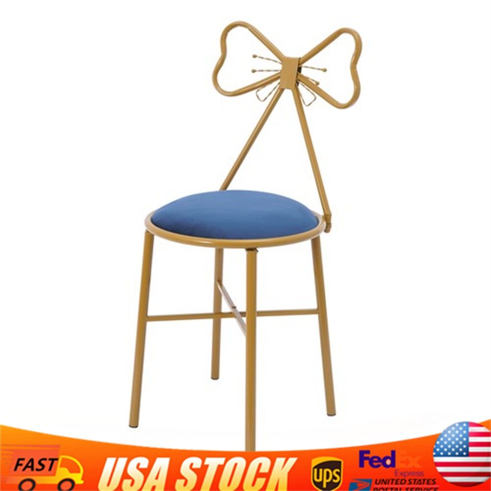 Modern Bedrooms Velvet Butterfly-Shaped Backrest Chair Makeup Stool Floor Chair