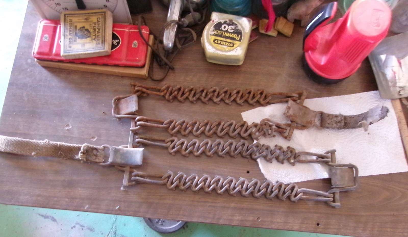 Pair of 1939 - 46  WWII Military Snow Tire Chains Jeep Trucks Half Tracs
