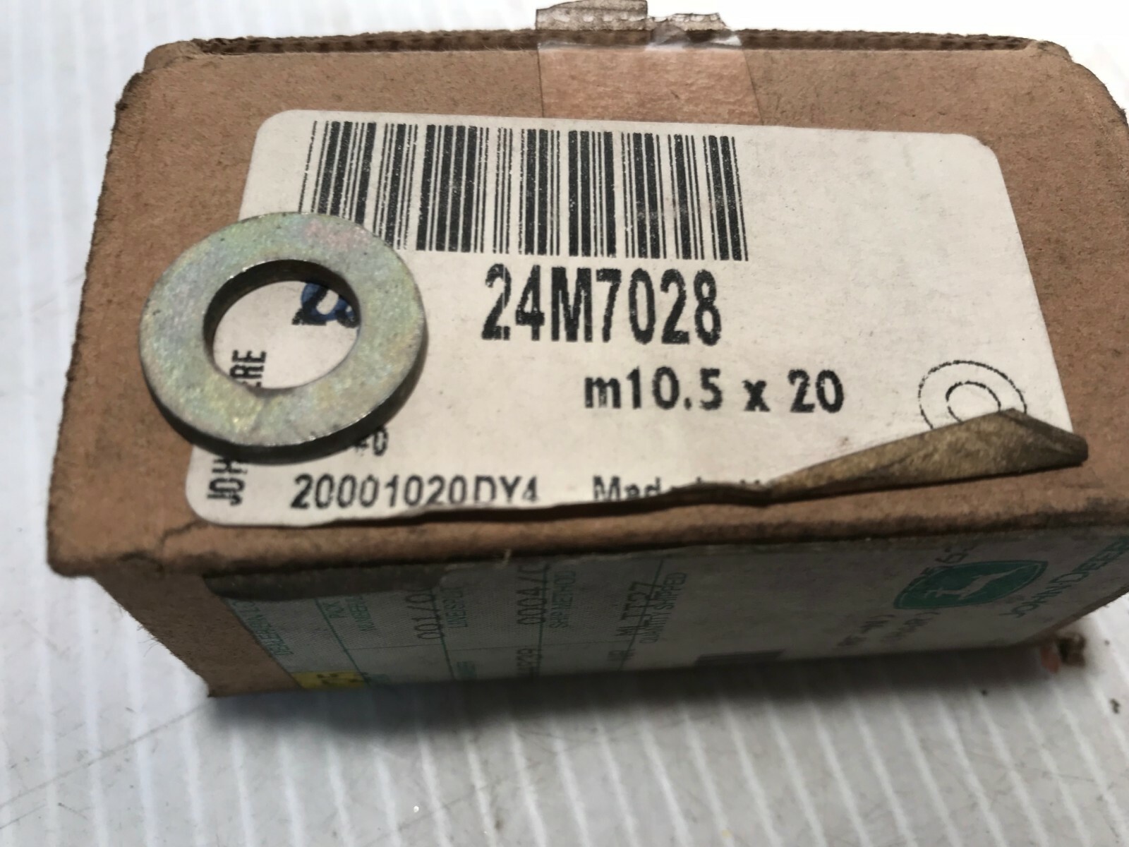 24M7028 GENUINE John Deere Original Equipment WASHER M10.5x20   QTY of 2