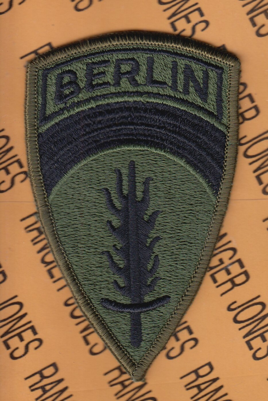 US Army Berlin Brigade OD Green & Black BDU German style uniform patch m/e B