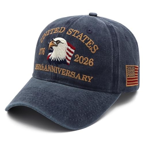 250th Anniversary USA Patriotic Embroidered Baseball Cap for Men & Women